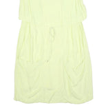 COS Womens Yellow Cotton Blend Sleeveless Day Dress S Pockets Zip Round Neck