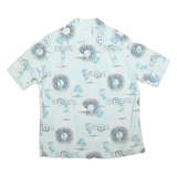 CROFT & BARROW Mens Blue Casual Shirt M Cotton Blend Compass Print Vacation