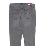 TOMMY JEANS Womens Regular Grey Denim Raw Hem W32 L25 Zip Closure Cotton Blend