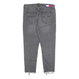 TOMMY JEANS Womens Regular Grey Denim Raw Hem W32 L25 Zip Closure Cotton Blend