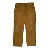 Dickies Double Knee Carpenter Trousers - 32W 30L Brown Cotton