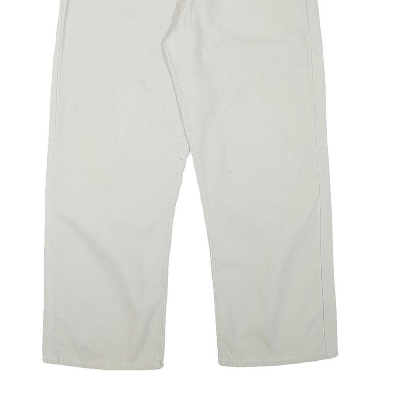 LEVI'S Mens Cotton Blend White Regular Straight Trousers W36 L27 Casual Zip