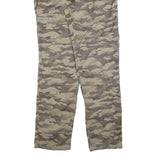 DECATHLON Mens Regular Fit Camouflage Cotton Blend Trousers W30 L32 Zip Pocket