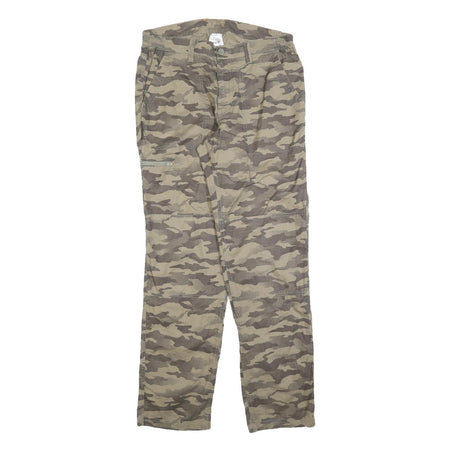DECATHLON Mens Regular Fit Camouflage Cotton Blend Trousers W30 L32 Zip Pocket