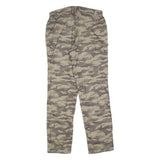 DECATHLON Mens Regular Fit Camouflage Cotton Blend Trousers W30 L32 Zip Pocket