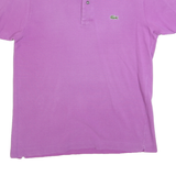LACOSTE Mens Purple Short Sleeve Plain S Cotton Blend Polo Shirt Classic Fit