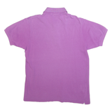 LACOSTE Mens Purple Short Sleeve Plain S Cotton Blend Polo Shirt Classic Fit