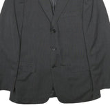 ZARA Mens Grey Wool Blend Blazer Jacket M Woven Classic Button Closure Smart