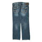 Silver Contrast Stitch Jeans - 38W 31L Dark Wash Denim