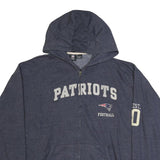 NFL Mens Blue Patriots Full Zip Hoodie 3XL Football Zip Up Hooded Sweatshirt