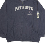NFL Mens Blue Patriots Full Zip Hoodie 3XL Football Zip Up Hooded Sweatshirt