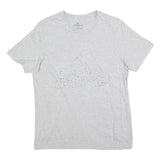 ADIDAS Mens Grey T-Shirt M Short Sleeve Crew Neck Cotton Blend Casual Sport