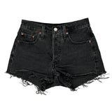 Levis Denim Shorts - 26W UK 6 Black Cotton