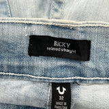 True Religion Denim Shorts - 33W 12L Light Wash Cotton