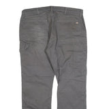 DICKIES Mens Cotton Blend Relaxed Fit Grey Trousers W36 L32 Workwear Zip Closure