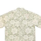 PURITAN Mens Green & Cream Floral Short Sleeve Shirt L Cotton Blend Summer