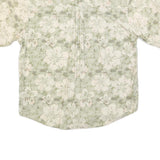 PURITAN Mens Green & Cream Floral Short Sleeve Shirt L Cotton Blend Summer
