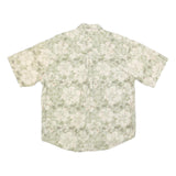 PURITAN Mens Green & Cream Floral Short Sleeve Shirt L Cotton Blend Summer