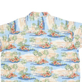 GREVES Mens Blue & Beige Hawaiian Shirt 4XL Cotton Blend Casual Summer Beachwear