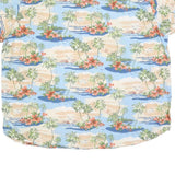 GREVES Mens Blue & Beige Hawaiian Shirt 4XL Cotton Blend Casual Summer Beachwear