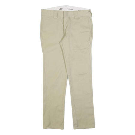 DICKIES Mens Slim Beige Cotton Blend Slim Straight Trousers W30 L29 Workwear