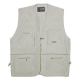 JIAN LI LAI Mens Grey Utility Jacket XL Polyester Blend Plain Zip Pockets