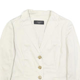 WEEKEND MAX MARA Womens White Cotton Blend Casual Jacket S Button Plain