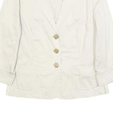 WEEKEND MAX MARA Womens White Cotton Blend Casual Jacket S Button Plain