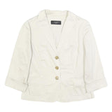 WEEKEND MAX MARA Womens White Cotton Blend Casual Jacket S Button Plain