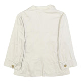 WEEKEND MAX MARA Womens White Cotton Blend Casual Jacket S Button Plain