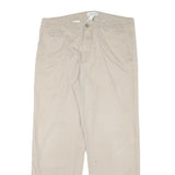 CALVIN KLEIN Mens Cotton Blend Beige Regular Fit Straight Leg Trousers W34 L30
