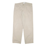 CALVIN KLEIN Mens Cotton Blend Beige Regular Fit Straight Leg Trousers W34 L30