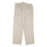 CALVIN KLEIN Mens Cotton Blend Beige Regular Fit Straight Leg Trousers W34 L30