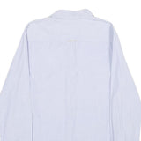 TOMMY HILFIGER Womens Blue Shirt UK 12 Cotton Long Sleeve Button Shirt Grey
