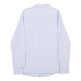TOMMY HILFIGER Womens Blue Shirt UK 12 Cotton Long Sleeve Button Shirt Grey