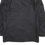 Mens Black Double Breasted Button Polyester Blend Regular Jacket Classic