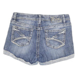 SILVER Womens Denim Blue Casual Shorts M W30 Distressed 5-Pocket