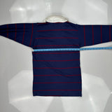 Greek Letters Unbranded Striped Rugby Shirt - Small White Cotton