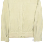 PAL ZILERI Mens Cream Suede Bomber Jacket M Woven Button Closure Classic Fit