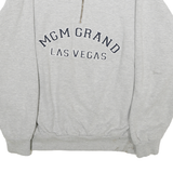 MGM GRAND Mens Grey Zip Collar Las Vegas Cotton Blend Pullover XL Relaxed Fit