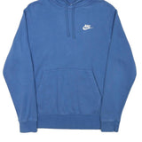 NIKE Mens Blue Hoodie S Cotton Blend Pullover Casual Sportswear