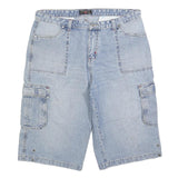 SO GOSS Mens Light Blue Denim Cargo Shorts XL W39 Comfortable Cotton Blend