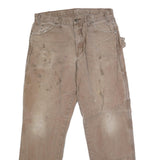 DICKIES Mens Jeans Beige Regular Straight Denim W34 L33 Workwear Utility Pants