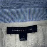 Tommy Hilfiger Striped Sweater - Large Blue Cotton