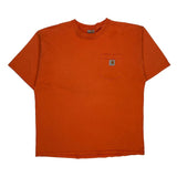 Carhartt T-Shirt - Large Orange Cotton