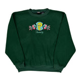 Tweety Looney Tunes Cartoon Sweatshirt - XL Green Polyester