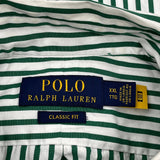 Polo By Ralph Lauren Striped Shirt - 2XL Green Cotton