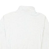 NIKE Womens White 1/4 Zip Sweatshirt M Cotton Blend Pullover Zip Neck