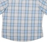 WRANGLER Mens Blue & White Check Shirt L Western Style Short Sleeve Casual