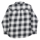WOOLRICH Mens Black & White Check Shirt XL Button-Down Collar Long Sleeve Cotton